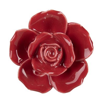 Clayre & Eef Türknauf Ø 4 cm Rot Keramik Rose (Gr. Ø 6x3 cm)