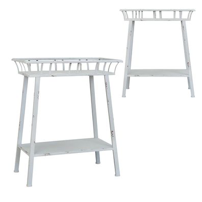 Clayre & Eef Pflanztisch 59x31x73 cm Grau Eisen Rechteck (Gr. 59x31x73 cm)