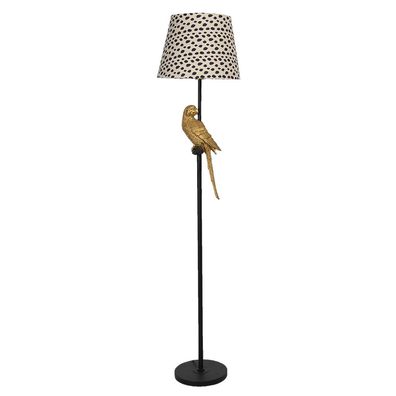 Clayre & Eef Stehlampe Ø 37x165 cm Schwarz Beige Kunststoff Rechteck