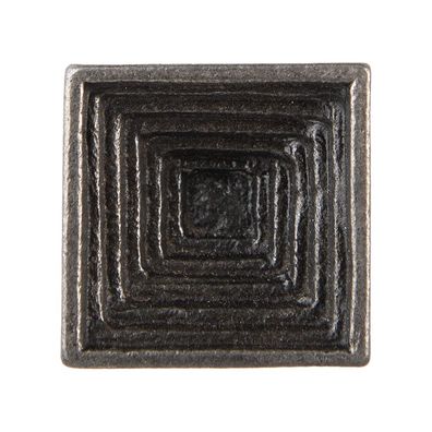 Clayre & Eef Türknauf 3x3x4 cm Grau Metall Quadrat (Gr. 3x3x4 cm)