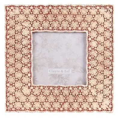 Clayre & Eef Bilderrahmen 10x10 cm Rot Kunststoff Quadrat (Gr. 19x2x19 cm / 10x10 cm)