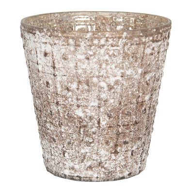 Clayre & Eef Teelichthalter Ø 13x14 cm Braun Glas Rund (Gr. Ø 13x14 cm)