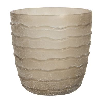 Clayre & Eef Teelichthalter Ø 13x13 cm Beige Glas Rund (Gr. Ø 13x13 cm)