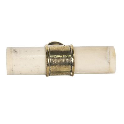 Clayre & Eef Türknauf 6 cm Beige Metall Rechteck (Gr. 6x3x1 cm)