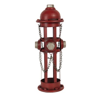 Clayre & Eef Weinregal 14x15x41 cm Rot Eisen Rund (Gr. 14x15x41 cm)