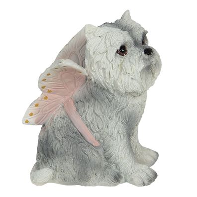 Clayre & Eef Figur Hund 11x10x13 cm Grau Polyresin (Gr. 11x10x13 cm)