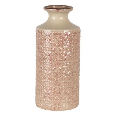 Clayre & Eef Vase Ø 13x30 cm Rosa Keramik Rund (Gr. Ø 13x30 cm)