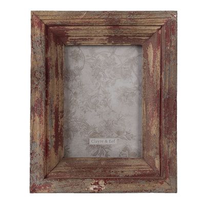 Clayre & Eef Bilderrahmen 15x20 cm Rot Holz Rechteck (Gr. 26x3x21 cm / 15x20 cm)