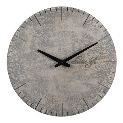 Clayre & Eef Wanduhr Ø 40 cm Grau MDF Rund