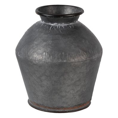 Clayre & Eef Vase Ø 39x38 cm Grau Metall Rund (Gr. Ø 26x24 cm)