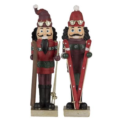 Clayre & Eef Figur Nussknacker 17 cm Rot Grün Polyresin (Gr. (2) 6x5x17 cm)