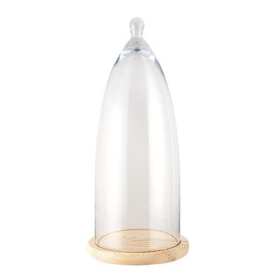 Clayre & Eef Glocke Ø 24x56 cm Holz Glas Rund (Gr. Ø 24x56 cm)