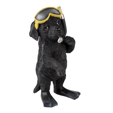 Clayre & Eef Figur Hund 11x11x23 cm Schwarz Polyresin (Gr. 11x11x23 cm)