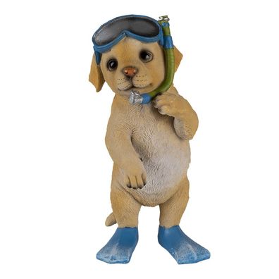 Clayre & Eef Figur Hund 11x11x23 cm Braun Polyresin (Gr. 11x11x23 cm)