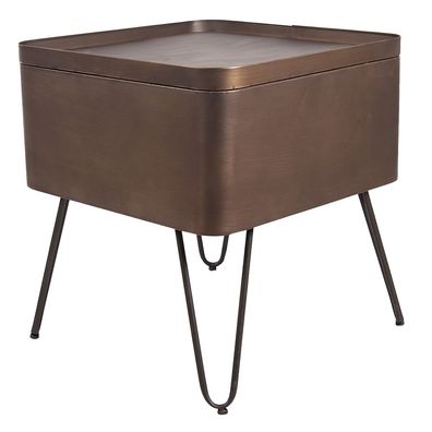 Clayre & Eef Beistelltisch 45x45x50 cm Kupferfarbig Eisen Quadrat (Gr. 45x45x50 cm)