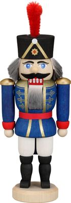 Nußknacker Husar blau HxBxT = 15x6x4cm NEU Weihnachten Seiffen Nutcracker Nüsse