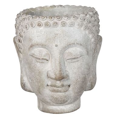 Clayre & Eef Blumentopf 15x14x17 cm Grau Stein (Gr. 15x14x17 cm)