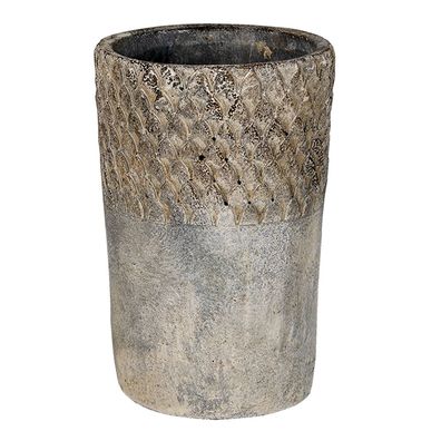 Clayre & Eef Blumentopf Ø 12x19 cm Grau Stein (Gr. Ø 12x19 cm)