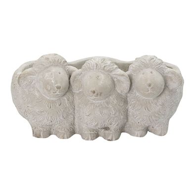 Clayre & Eef Blumentopf Schaf 26x20x12 cm Grau Stein (Gr. 26x20x12 cm)