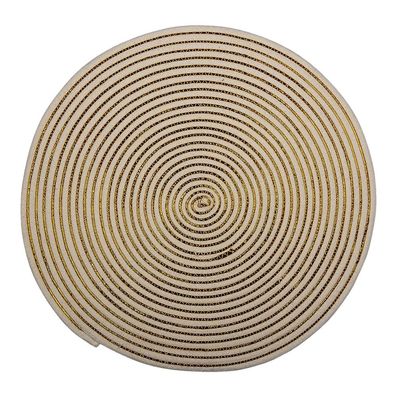 Clayre & Eef Tischset aus Reisig Ø 51x1 cm Weiß Gelb Jute Rund Kreis (Gr. Ø 51x1 cm)