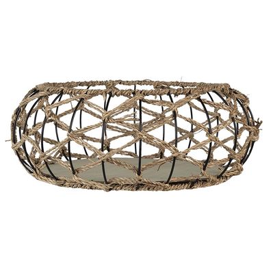 Clayre & Eef Aufbewahrungskorb Ø 39x15 cm Braun Rattan Rund (Gr. Ø 39x15 cm)