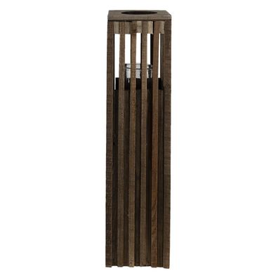 Clayre & Eef Windlicht 14x14x54 cm Braun Holz (Gr. 14x14x54 cm)