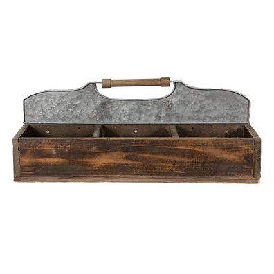 Clayre & Eef Aufbewahrungskiste 60x32x22 cm Braun Holz Rechteck (Gr. 60x32x22 cm)