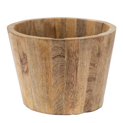 Clayre & Eef Blumentopf Ø 18x13 cm Braun Holz (Gr. Ø 18x13 cm)