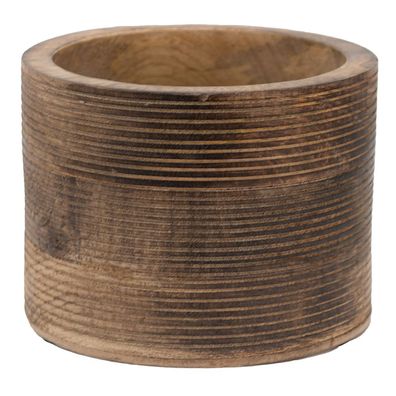 Clayre & Eef Blumentopf Ø 15x11 cm Braun Holz (Gr. Ø 15x11 cm)