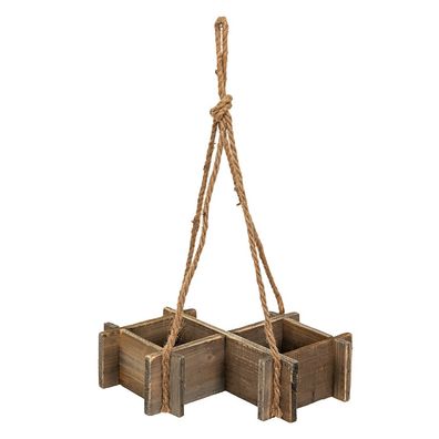 Clayre & Eef Blumentopf 38x22x9 cm Braun Holz (Gr. 38x22x9 cm)