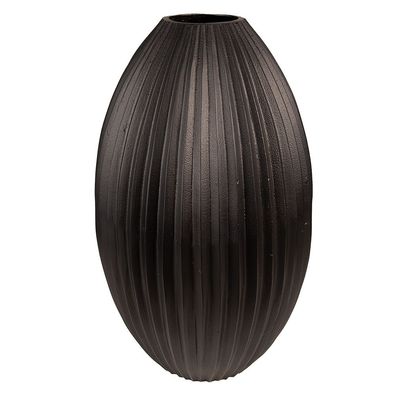 Clayre & Eef Vase 39 cm Schwarz Aluminium (Gr. Ø 24x39 cm)