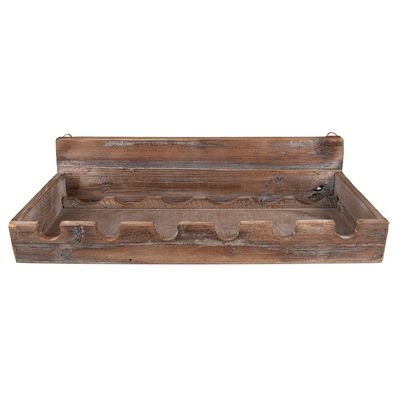 Clayre & Eef Weinregal 57x28x14 cm Braun Holz (Gr. 57x28x14 cm)