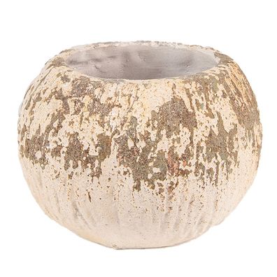 Clayre & Eef Blumentopf Ø 18x13 cm Beige Braun Magnesiumoxid (MGO) (Gr. Ø 18x13 cm)