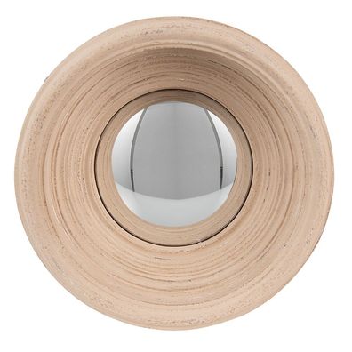 Clayre & Eef Spiegel Ø 24 cm Beige Kunststoff Rund (Gr. Ø 24x7 cm)