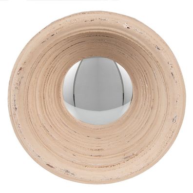 Clayre & Eef Spiegel Ø 19 cm Beige Kunststoff (Gr. Ø 19x7 cm)