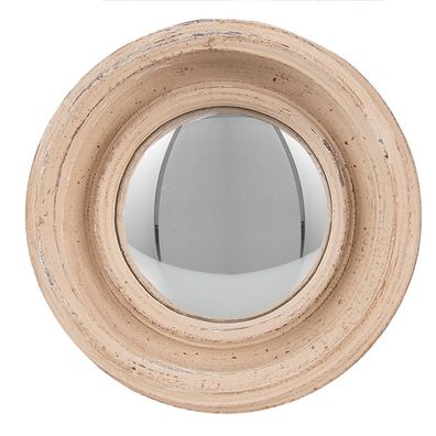 Clayre & Eef Spiegel Ø 16 cm Beige Kunststoff Rund (Gr. Ø 16x4 cm)