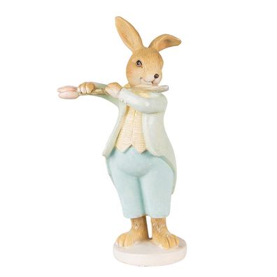 Clayre & Eef Figur Kaninchen 16 cm Grün Braun Polyresin (Gr. 8x5x16 cm)