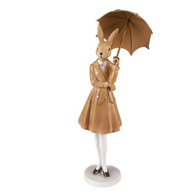 Clayre & Eef Figur Kaninchen 28 cm Braun Polyresin (Gr. 10x10x28 cm)