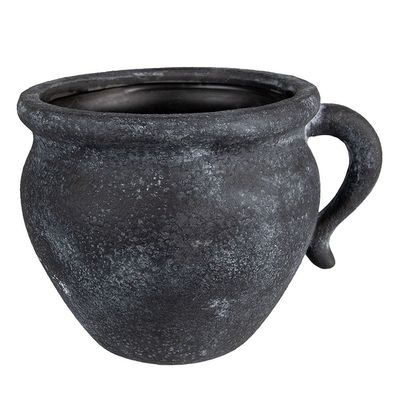 Clayre & Eef Blumentopf 20x16x14 cm Grau Keramik (Gr. 20x16x14 cm)