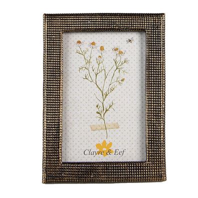 Clayre & Eef Bilderrahmen 10x15 cm Goldfarbig Kunststoff Glas