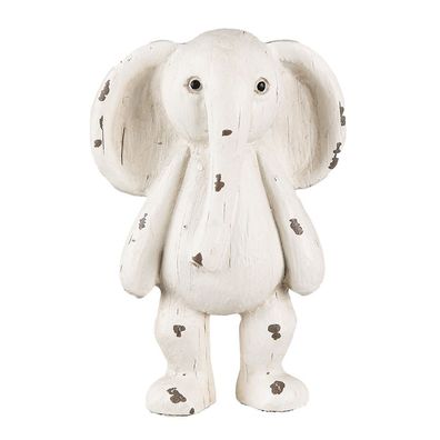 Clayre & Eef Figur Elefant 5x4x10 cm Beige Braun Polyresin (Gr. 6x4x10 cm)