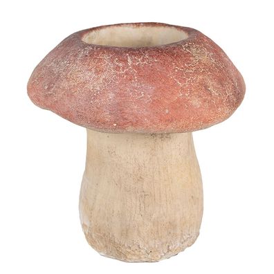 Clayre & Eef Blumentopf Pilz Ø 21x23 cm Braun Rot Stein (Gr. Ø 21x23 cm)