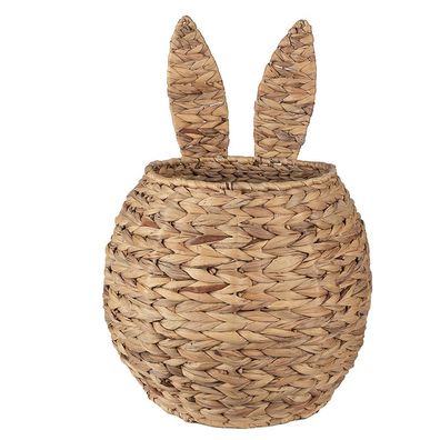 Clayre & Eef Aufbewahrungskorb Ø 33x30/49 cm Braun Rattan (Gr. Ø 33x30/49 cm)