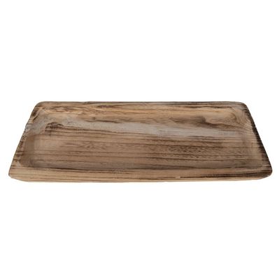 Clayre & Eef Dekoration Schale 40x17x3 cm Braun Holz Rechteck (Gr. 40x17x3 cm)