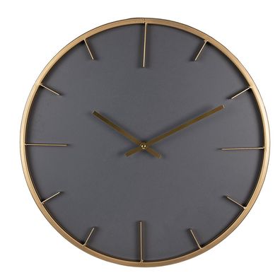 Clayre & Eef Wanduhr Ø 45 cm Grau Holz Eisen