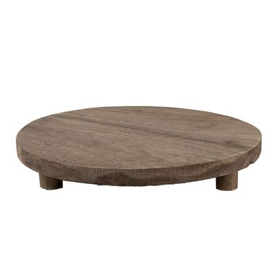 Clayre & Eef Pflanzentischchen Ø 33x6 cm Braun Holz (Gr. Ø 33x6 cm)