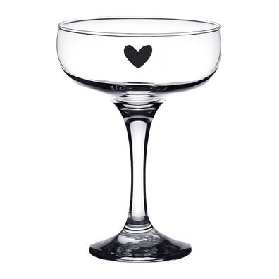 Clayre & Eef Champagnerglas 150 ml Glas Herz (Gr. Ø 10x14 cm / 150 ml)