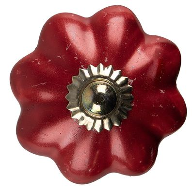 Clayre & Eef Türknauf Ø 4 cm Rot Keramik (Gr. Ø 4x4 cm)