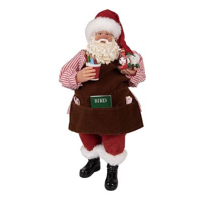 Clayre & Eef Figur Weihnachtsmann 28 cm Rot Textil auf Kunststoff (Gr. 16x8x28 cm)