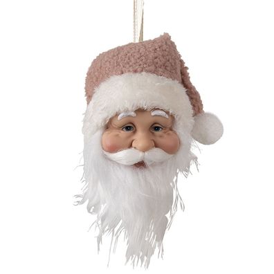 Clayre & Eef Weihnachtsanhänger Weihnachtsmann 10x9x28 cm Weiß Kunststoff